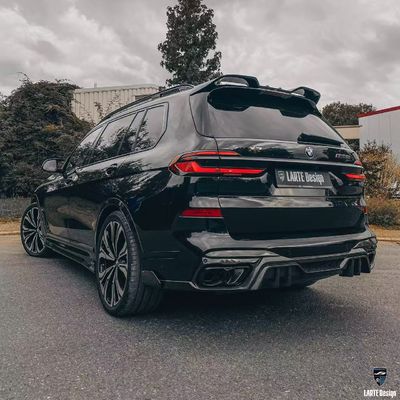 BMW X7 Corpo in fibra di carbonio Kit X7 stile LD diffusore di labbra anteriore in fibra di carbonio Arco di ruota spoiler del cofano