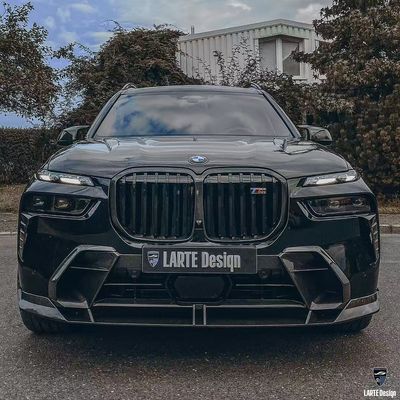 BMW X7 Corpo in fibra di carbonio Kit X7 stile LD diffusore di labbra anteriore in fibra di carbonio Arco di ruota spoiler del cofano