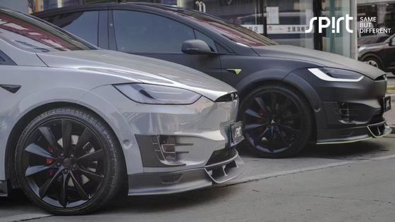 Tesla modello X Fibra di carbonio Kit di corpo modello X Fibra di carbonio diffusore della bocca anteriore Spoiler cappuccio ruota arco corpo largo kit