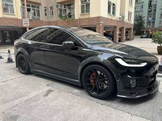Tesla modello X Fibra di carbonio Kit di corpo modello X Fibra di carbonio diffusore della bocca anteriore Spoiler cappuccio ruota arco corpo largo kit