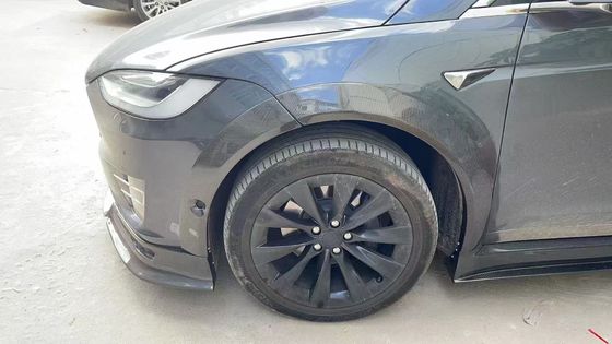 Tesla modello X Fibra di carbonio Kit di corpo modello X Fibra di carbonio diffusore della bocca anteriore Spoiler cappuccio ruota arco corpo largo kit