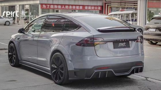 Tesla modello X Fibra di carbonio Kit di corpo modello X Fibra di carbonio diffusore della bocca anteriore Spoiler cappuccio ruota arco corpo largo kit