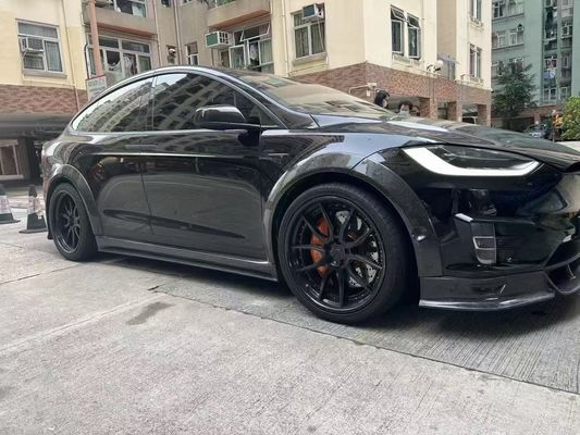 Tesla modello X Fibra di carbonio Kit di corpo modello X Fibra di carbonio diffusore della bocca anteriore Spoiler cappuccio ruota arco corpo largo kit