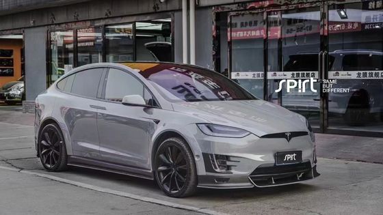Tesla modello X Fibra di carbonio Kit di corpo modello X Fibra di carbonio diffusore della bocca anteriore Spoiler cappuccio ruota arco corpo largo kit