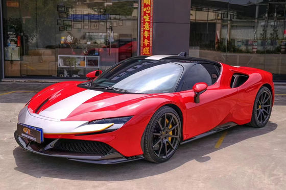 Per la Ferrari SF90 Dry Carbon Fiber Body Kit SF90 OEM Style Carbon Fiber Front Lip Diffuser Spoiler Side Skirt