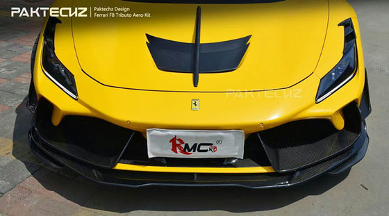 Kit di fibra di carbonio stile Paktechz per Ferrari F8 Kit di carrozzeria in fibra di carbonio