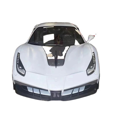 Per Ferrari 488 Kit corpo in fibra di carbonio 488 Misha stile aggiornato davanti e dietro coprifocale spoiler Hood Kit corpo in fibra di carbonio