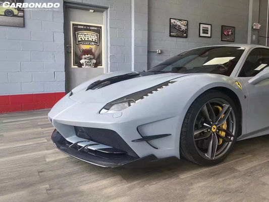 Per Ferrari 488 Kit corpo in fibra di carbonio 488 Misha stile aggiornato davanti e dietro coprifocale spoiler Hood Kit corpo in fibra di carbonio