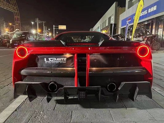 Per Ferrari 488 Kit corpo in fibra di carbonio 488 Misha stile aggiornato davanti e dietro coprifocale spoiler Hood Kit corpo in fibra di carbonio