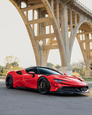 Per Ferrari SF90 Carrozzeria in fibra di carbonio SF90 Upgrade RYFT Style Jump Down Front Lip Diffuser Spoiler Body Kit