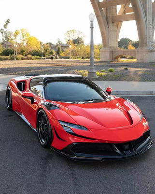 Per Ferrari SF90 Carrozzeria in fibra di carbonio SF90 Upgrade RYFT Style Jump Down Front Lip Diffuser Spoiler Body Kit