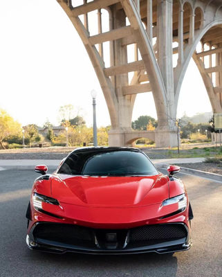 Per Ferrari SF90 Carrozzeria in fibra di carbonio SF90 Upgrade RYFT Style Jump Down Front Lip Diffuser Spoiler Body Kit