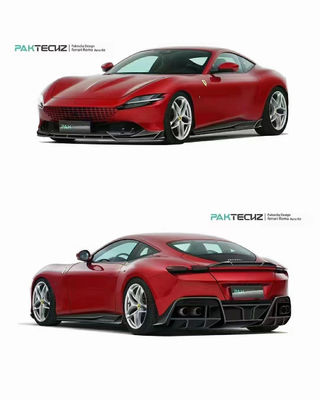 Fibra di carbonio secca per Ferrari ROMA Fibra di carbonio corpo kitROMA Fibra di carbonio corpo kit spoiler diffusore della bocca frontale cappuccio griglia