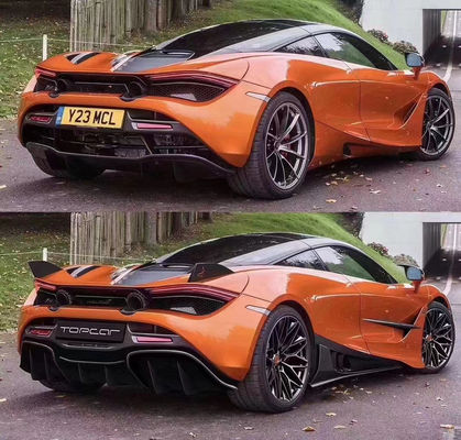 Kit di corpo in fibra di carbonio per McLaren 720S 720 Upgraded TOPCAR Style Spade anteriore diffusore posteriore copertura spoiler