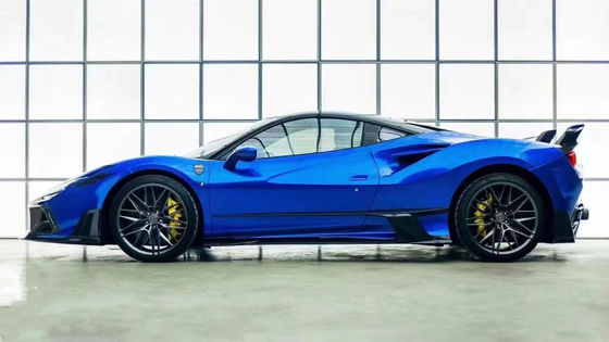 Blue F8 Ferrari Body Kit F8 MSY Style Front Bumper Lip Body Kit Spoiler gonne laterali