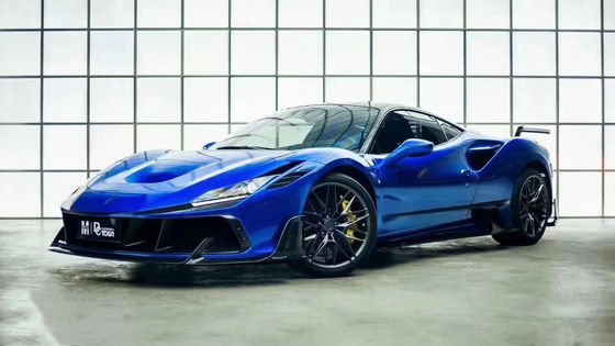 Blue F8 Ferrari Body Kit F8 MSY Style Front Bumper Lip Body Kit Spoiler gonne laterali