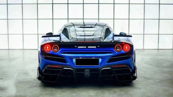 Blue F8 Ferrari Body Kit F8 MSY Style Front Bumper Lip Body Kit Spoiler gonne laterali