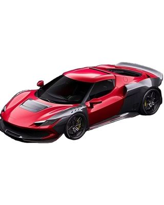 Red Ferrari 296 Automobile Body Kit ZE Style Diffusore di Fibra di Carbonio Spoiler Labbra Frontale