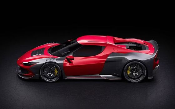 Red Ferrari 296 Automobile Body Kit ZE Style Diffusore di Fibra di Carbonio Spoiler Labbra Frontale