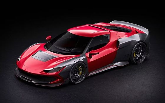 Red Ferrari 296 Automobile Body Kit ZE Style Diffusore di Fibra di Carbonio Spoiler Labbra Frontale