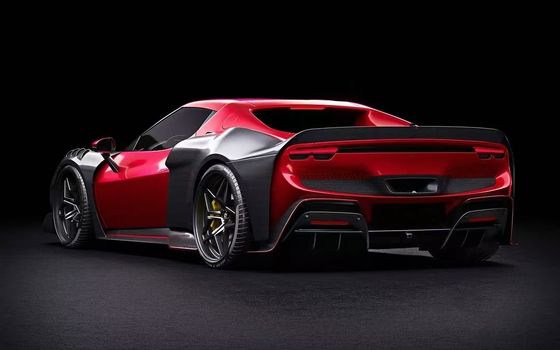 Red Ferrari 296 Automobile Body Kit ZE Style Diffusore di Fibra di Carbonio Spoiler Labbra Frontale