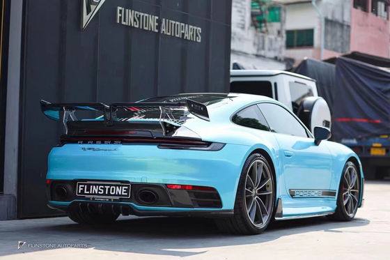 Per Porsche 911 992 Kit corpo in fibra di carbonio 911 992 Modernizzato in stile TechArt Front Shovel Diffuser Spoiler Side Skirt Body Kit