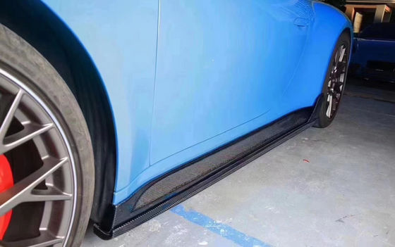 Per Porsche 911 992 Kit corpo in fibra di carbonio 911 992 Modernizzato in stile TechArt Front Shovel Diffuser Spoiler Side Skirt Body Kit