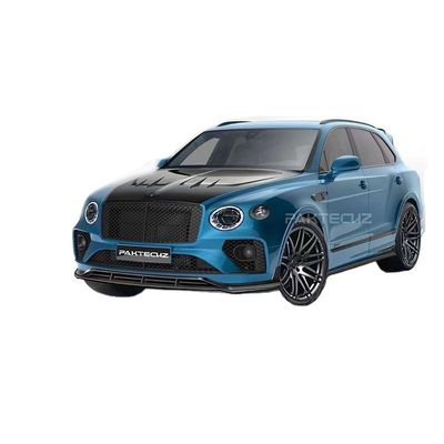 Auto Blu Bentley Bentayga Body Kit Widebody Fibra di Carbonio Front Lip Diffuser Wing Hood
