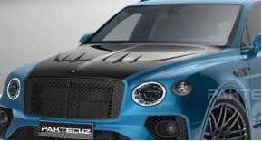 Auto Blu Bentley Bentayga Body Kit Widebody Fibra di Carbonio Front Lip Diffuser Wing Hood