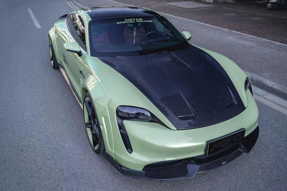 Nuovo prodotto per Porsche Taycan Carrozzeria in fibra di carbonio Taycan Wide Bodyki Frontale Scavatta Fusoliera laterale Spoiler Diffusore