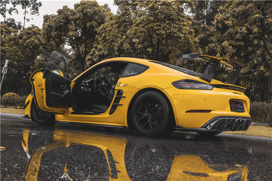 Per Porsche 718 Boxster Cayman Kit corpo Materiale in fibra di carbonio 718 Fibra di carbonio diffusore posteriore EVO stile 718 Carbon Fiber Kit corpo
