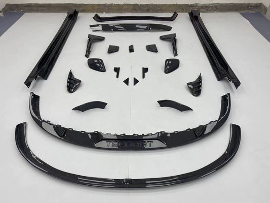 Per Porsche Taycan Kit corpo in fibra di carbonio Taycan Upgrade Tech Style Fibra di carbonio diffusore labiale anteriore spoiler lato gonna corpo kit
