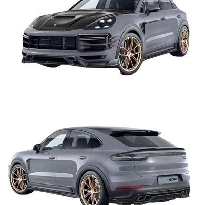 Per Porsche Cayenne Fibra di carbonio Kit corpo Cayenne Fibra di carbonio Frontale Diffusore della bocca Spoiler Top Wing Hood Side Skirt