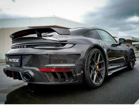 Per Porsche 992 Turbo Spoiler in fibra di carbonio 992 Turbo Upgrade Paktechz Style Spoiler di copertura in fibra di carbonio