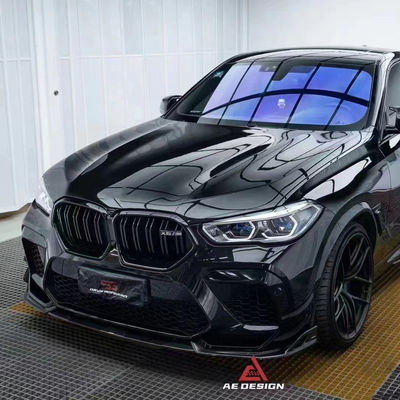 Per BMW X6M F96 Carbon Fiber Body Kit X6M F96 Aggiorna il diffusore della bocca anteriore in fibra di carbonio di stile AE