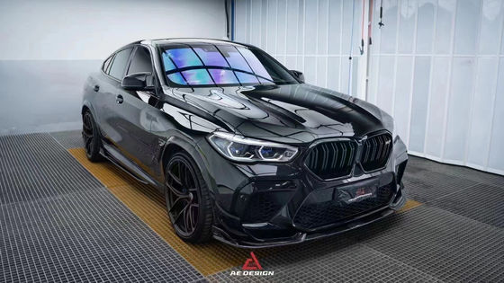 Per BMW X6M F96 Carbon Fiber Body Kit X6M F96 Aggiorna il diffusore della bocca anteriore in fibra di carbonio di stile AE