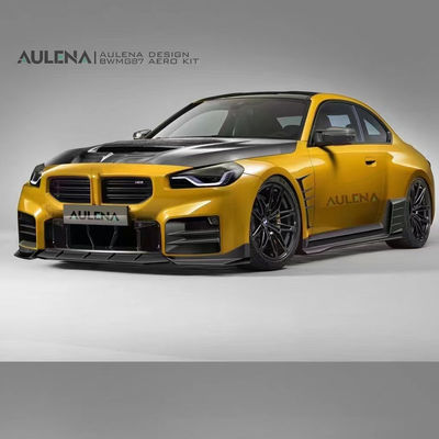 Per BMW M2 G87 Carbon Fiber Body Kit M2 Upgraded Paktechz Style Carbon Fiber Front Lip Diffuser Spoiler Hood