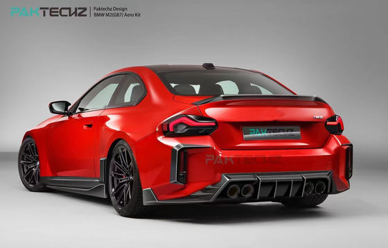 Per BMW M2 G87 Carbon Fiber Body Kit M2 Upgraded Paktechz Style Carbon Fiber Front Lip Diffuser Spoiler Hood