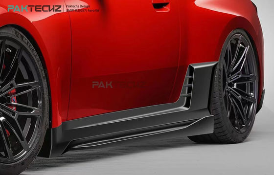 Per BMW M2 G87 Carbon Fiber Body Kit M2 Upgraded Paktechz Style Carbon Fiber Front Lip Diffuser Spoiler Hood