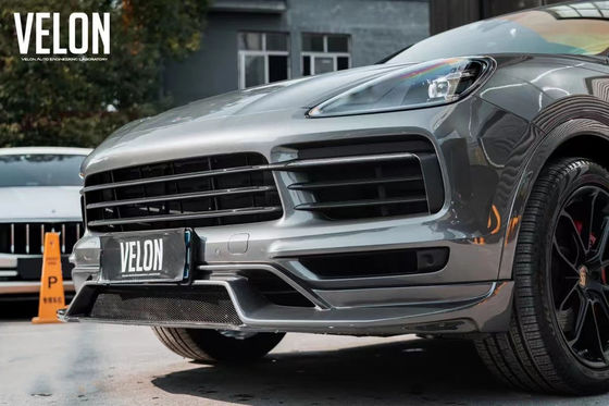 Sostituzione 2019 Porsche Cayenne Body Kit Side Skirts Dry Carbon Fiber Diffuser Spoiler