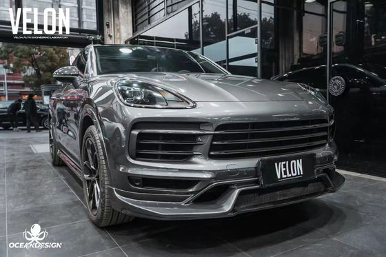 Sostituzione 2019 Porsche Cayenne Body Kit Side Skirts Dry Carbon Fiber Diffuser Spoiler