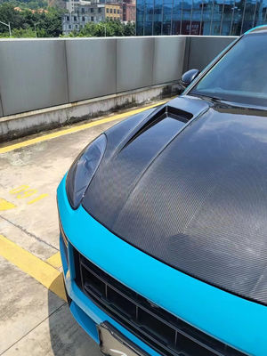 2019 Black Porsche Cayenne Body Kit TH Style Hood Motor Cover Fibra di carbonio secca