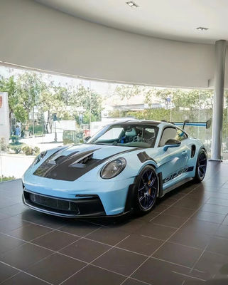 Blue Porsche Body Kit 992 GT3RS Style Cappuccio in fibra di carbonio secco