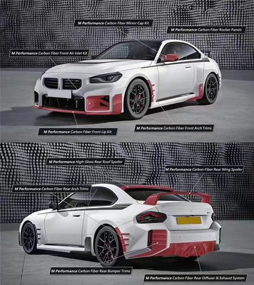 Per BMW M2 G87 Carbon Fiber Body Kit M2 G87 Upgraded MP Style Carbon Fiber Front Lip Diffuser Spoiler Body Kit
