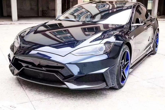 Vendita Model S Body Kit Fibra di carbonio anteriore e posteriore paraurti gonne laterali Spoiler per Tesla Model S