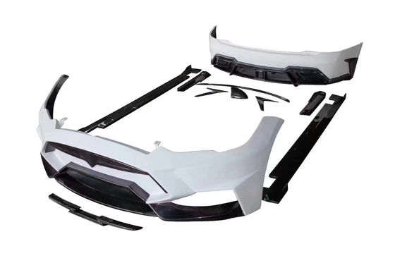 Vendita Model S Body Kit Fibra di carbonio anteriore e posteriore paraurti gonne laterali Spoiler per Tesla Model S