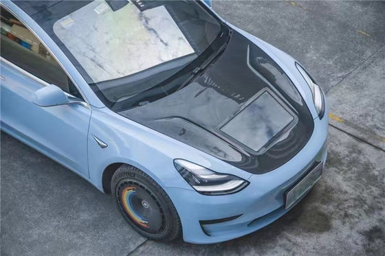 146cm Modello 3 Tesla Body Kit Cappuccio in plastica trasparente in fibra di carbonio