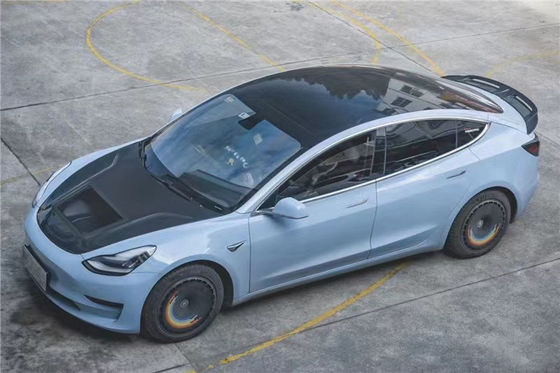 146cm Modello 3 Tesla Body Kit Cappuccio in plastica trasparente in fibra di carbonio