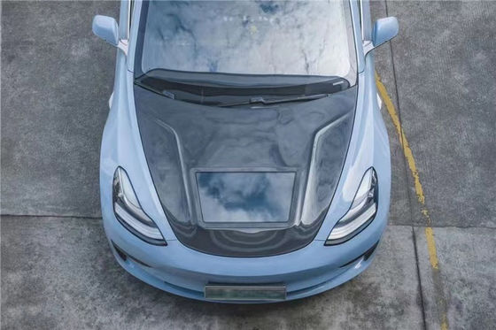 146cm Modello 3 Tesla Body Kit Cappuccio in plastica trasparente in fibra di carbonio