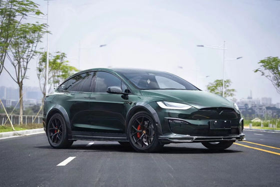 CMST Tesla Model X Body Kit Verde scuro Kit widebody 2023 Diffusore labiale anteriore